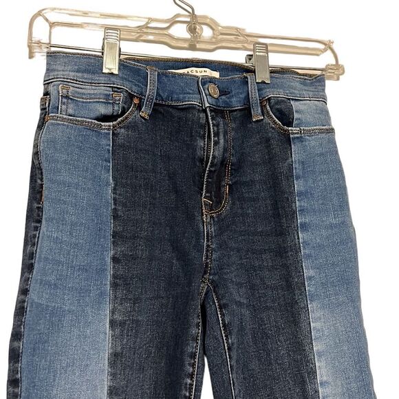 PACSUN High Rise Jegging Woman's Size 24 Two Tone Denim Stretch Skinny Jeans - Picture 2 of 9